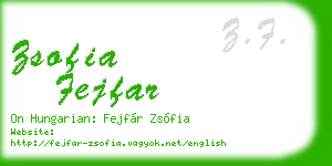 zsofia fejfar business card